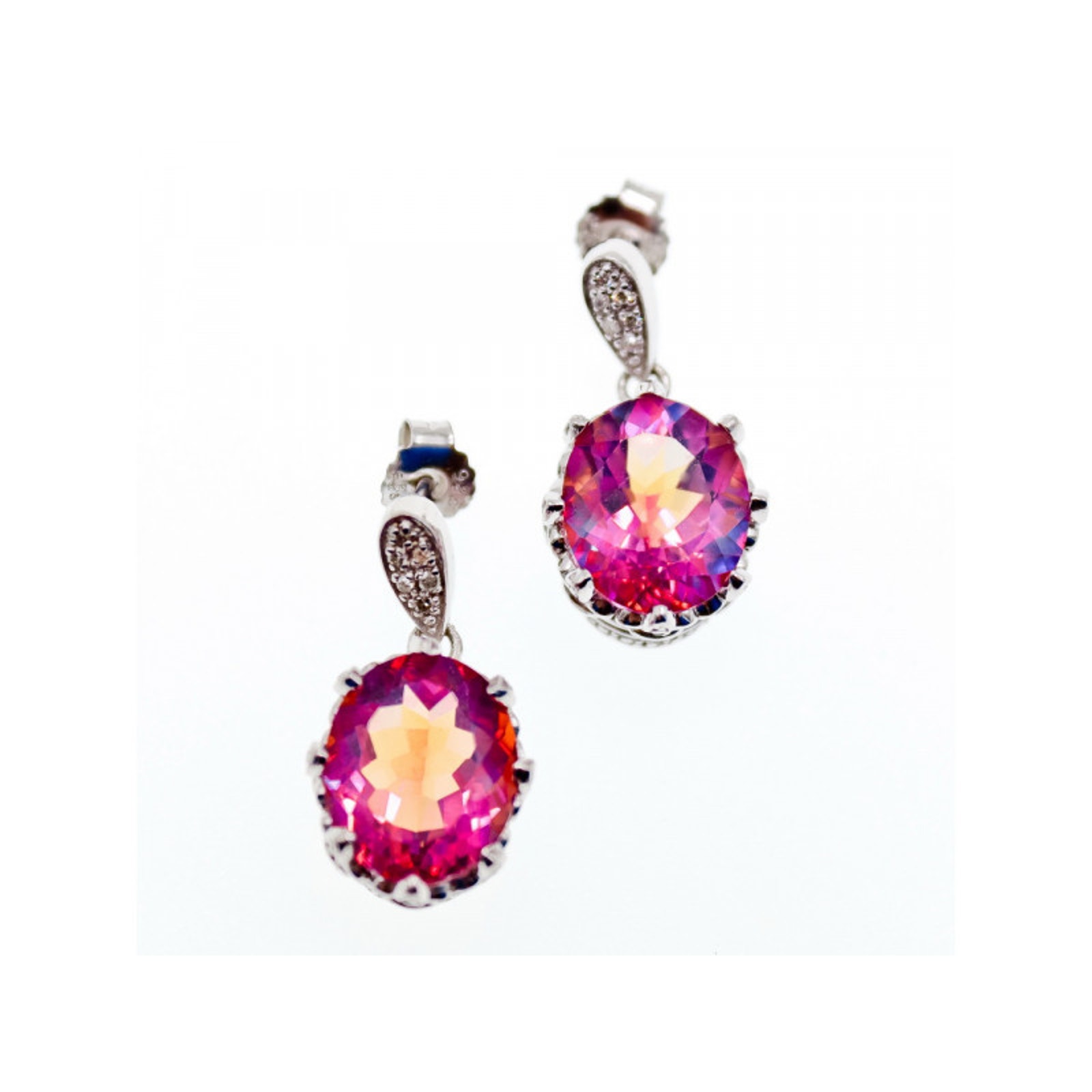 925 Sterling Silver Mystic & White Topaz Earrings